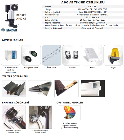 A100 AE Teknik Özellikleri